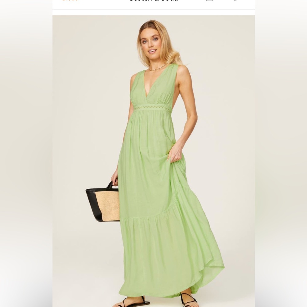 Scotch & soda green maxi dress size L. Pre loved. Great condition